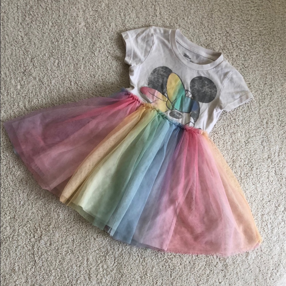 Disney Junior Minnie  Mouse Rainbow Tulle Dress